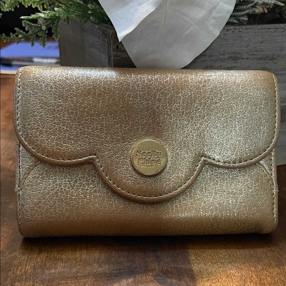 See By Chloe Metallic Gold Wallet